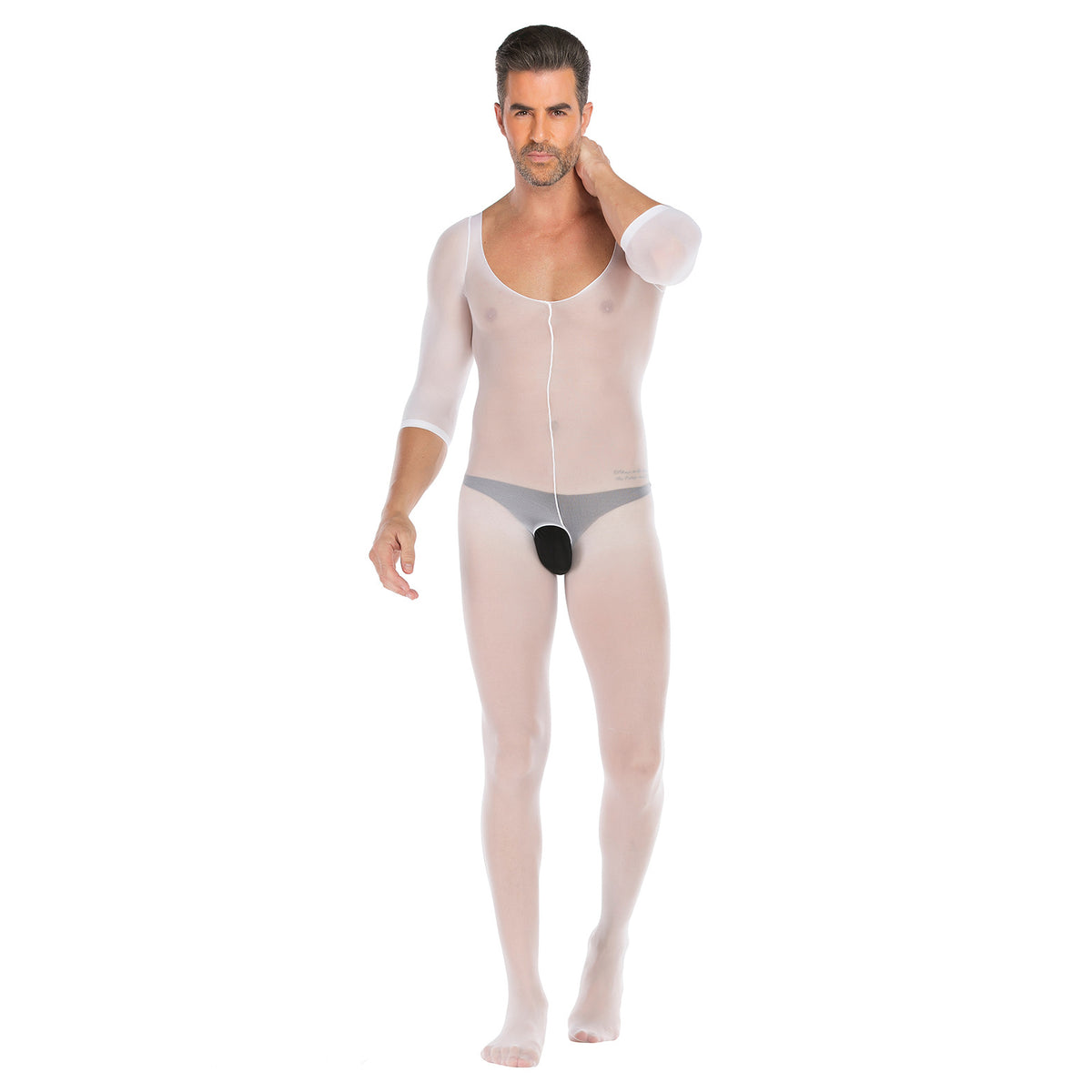 White Long Sleeve Jumpsuit for Men - Casual Wear, Comfortable Fit