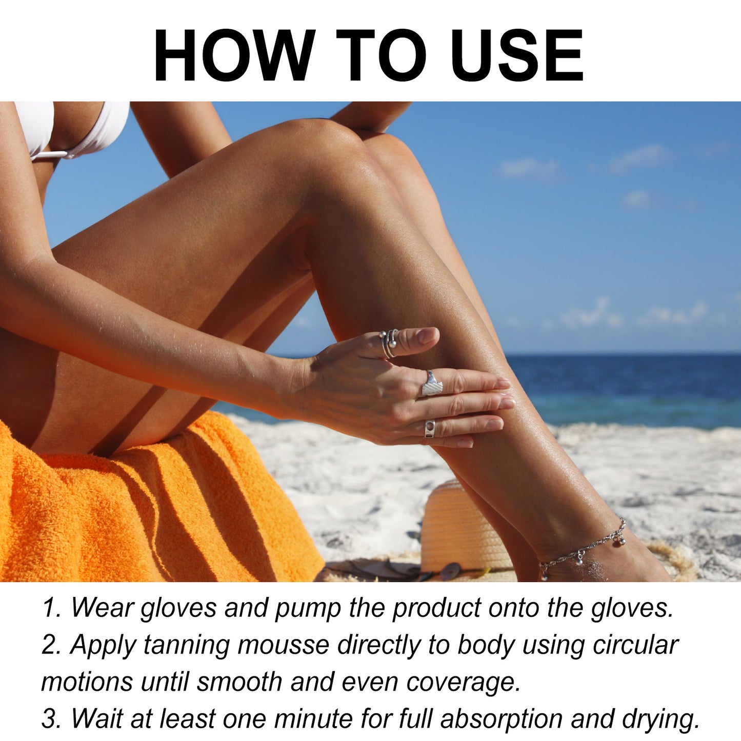 Self Tanning Mousse - Hydrating Body Bronzer for Sun-Kissed Skin, 60ml