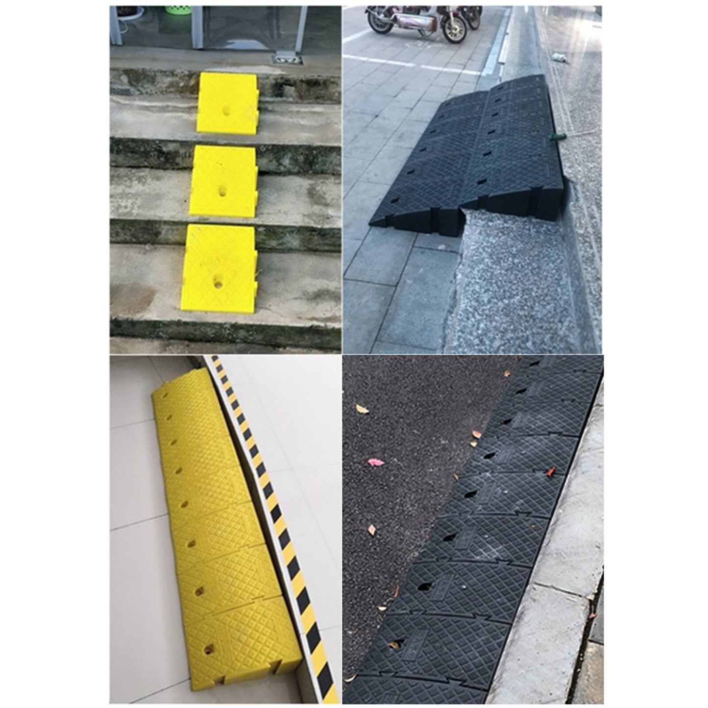 Yellow Curb Ramp Pair for Driveway and Vehicle Access - Heavy Duty PVC