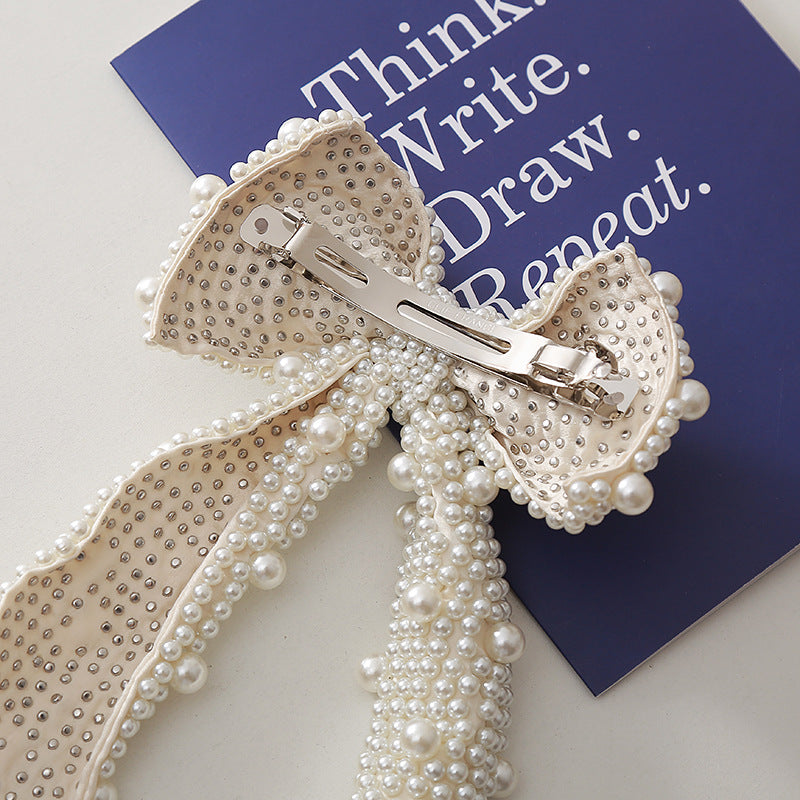 Pearl Bow Barrettes for Women - Korean Style Hair Clip