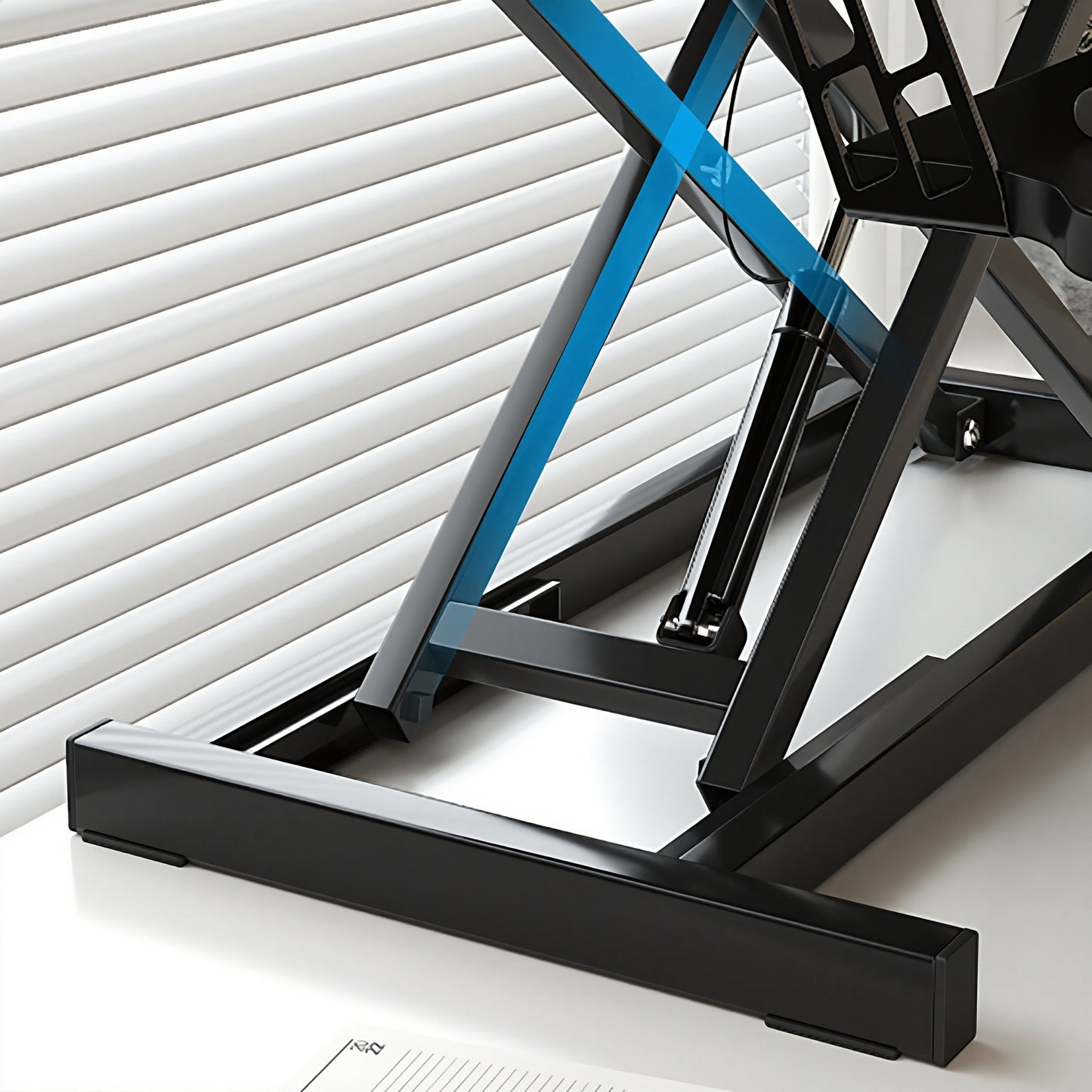 Height Adjustable 32-Inch Desk Converter Riser for Dual Monitors - Walnut