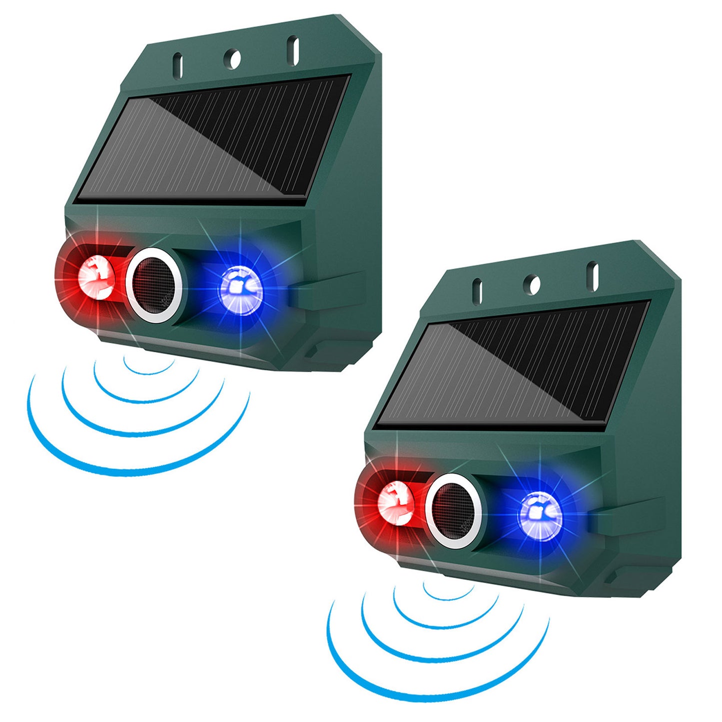 Solar Motion Sensor Alarm Animal Repeller With Strobe Light 129dB