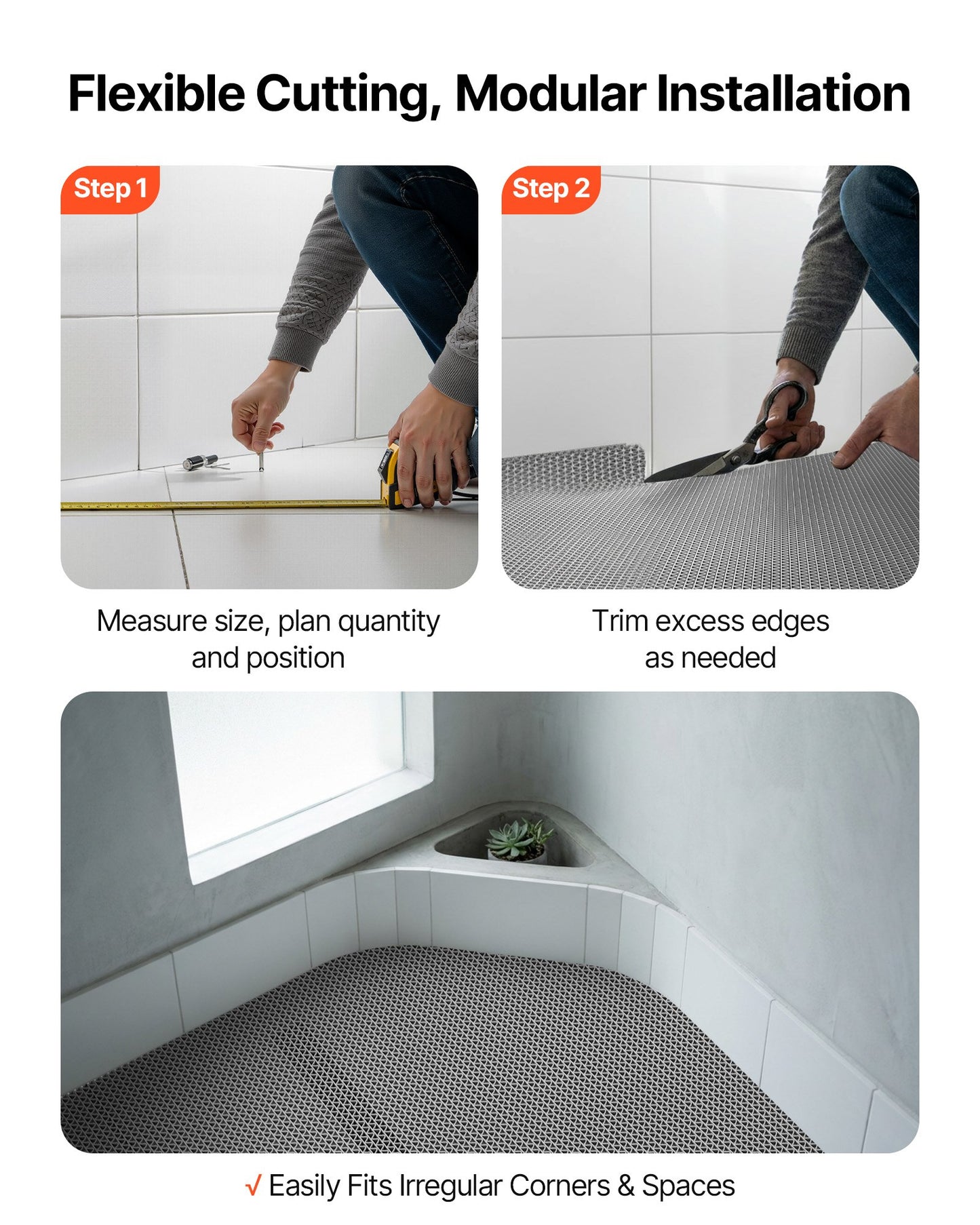 Black PVC Drainage Floor Mat 3x10 Ft Non Slip Wet Area Water Drain Splash Mat