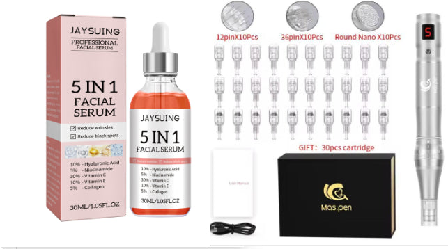 Nano Microneedle Skin Care Set with 30 Heads - Electric Facial Tool