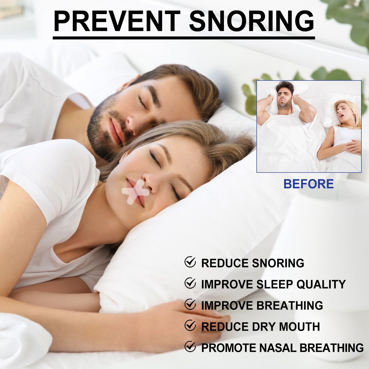 Anti-Snoring Mouth Tape 120pcs Non-woven Fabric Sealing Paste