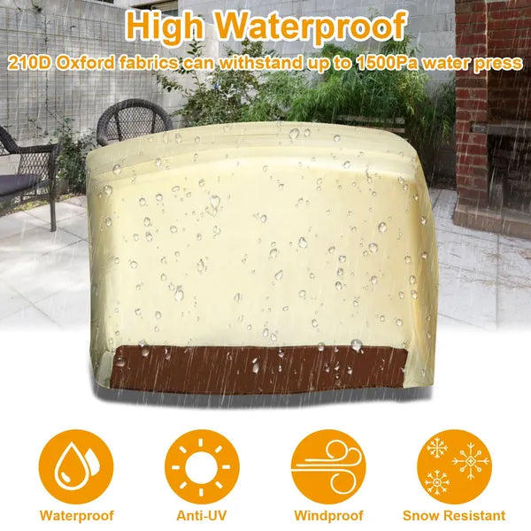 210D Waterproof Outdoor BBQ Grill Cover - 70 Inch Beige