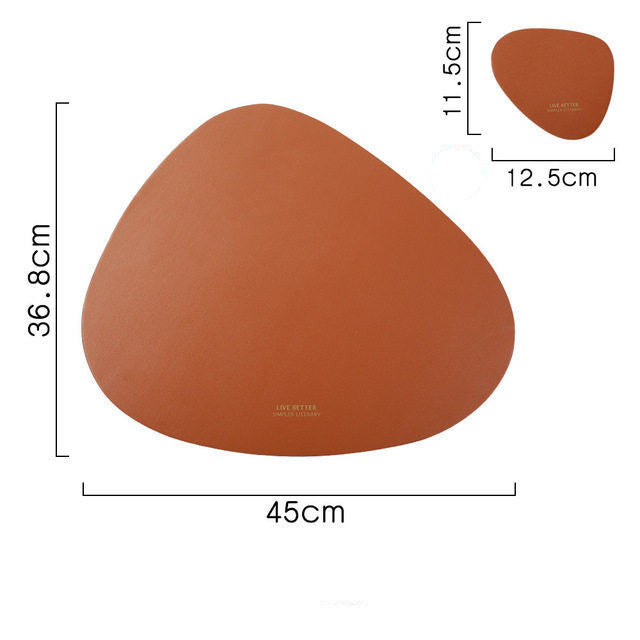 PU Leather Table Mat Placemat Heat Insulation for Kitchen Dining