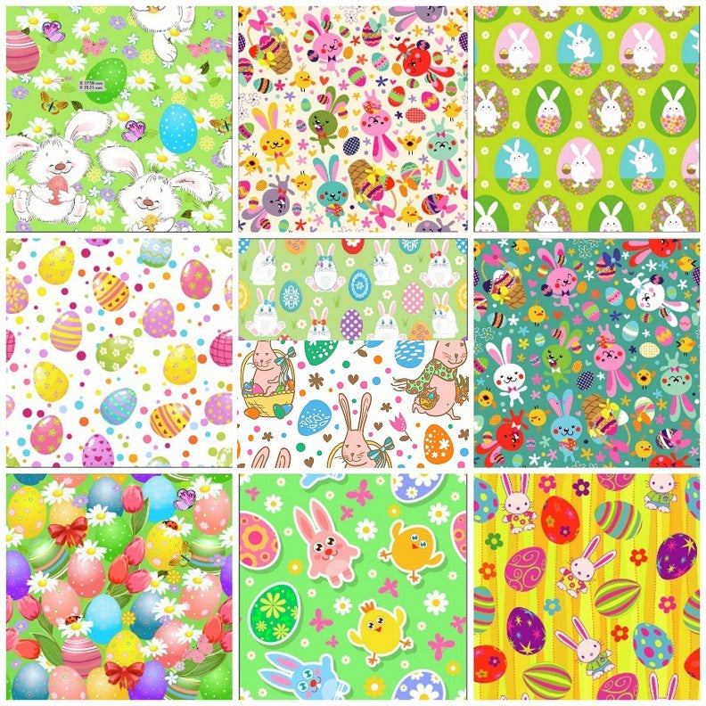 Easter Bunny Egg Decorative Cloth Fabric for DIY Craft Projects - Multiple Sizes & Patterns