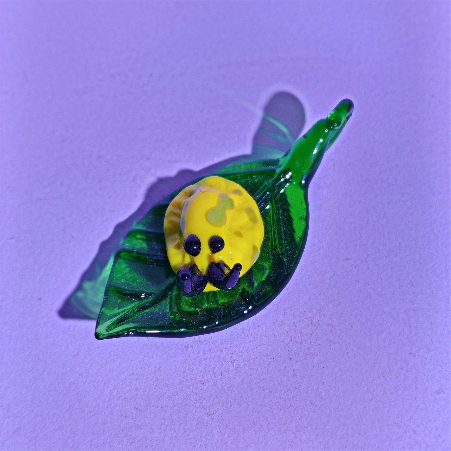 Handmade Glass Leaf and Insect Decor Ornament - Multiple Styles
