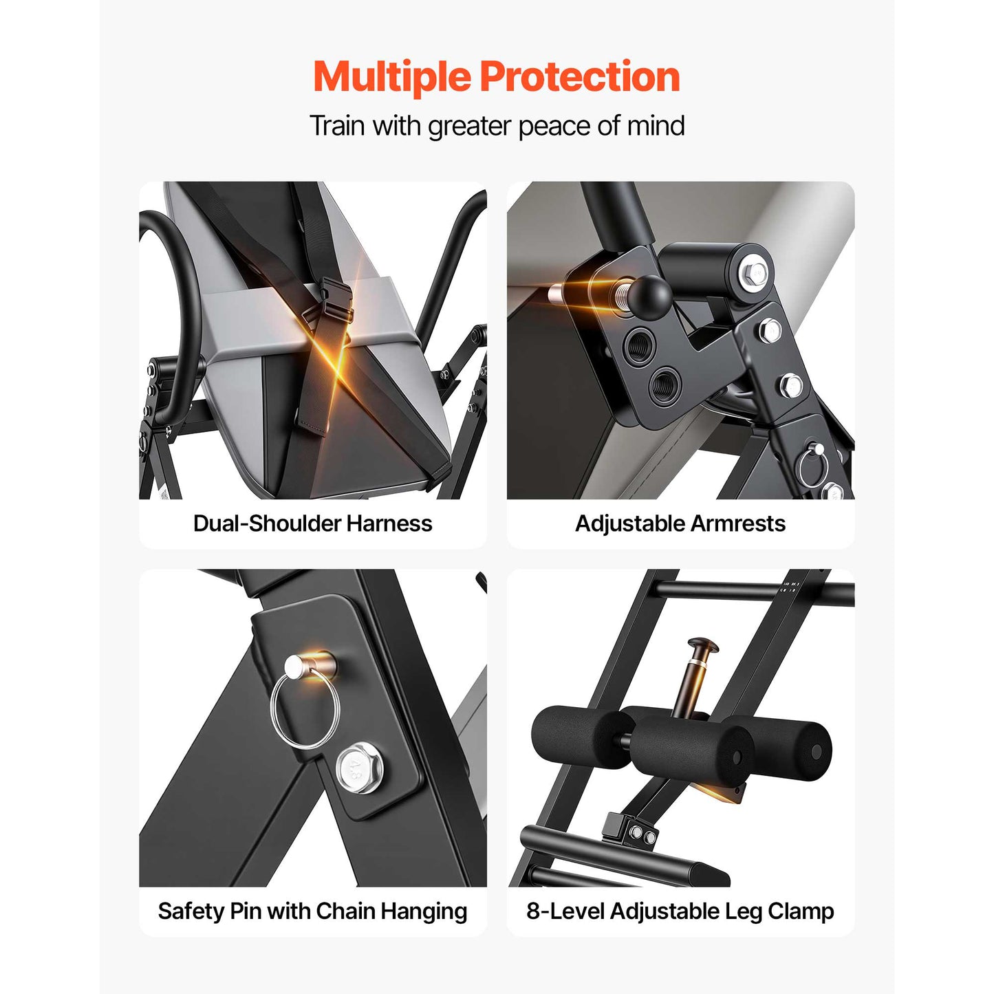 Heavy Duty Inversion Table for Back Neck Shoulder Knees Support 300 Lb Capacity