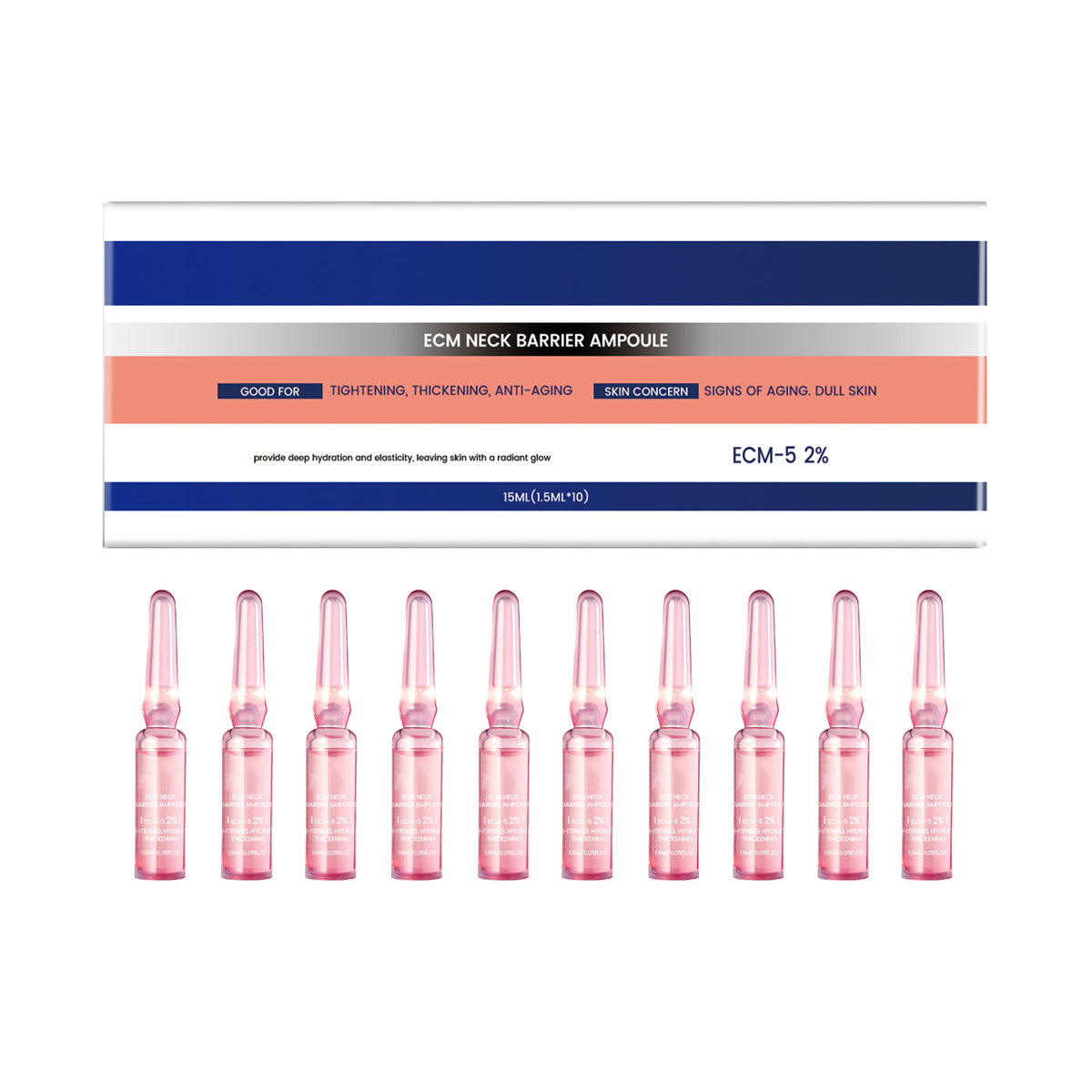 Neck Barrier Ampoule - Hydrating Skin Care for Face, 10x 1.5ml