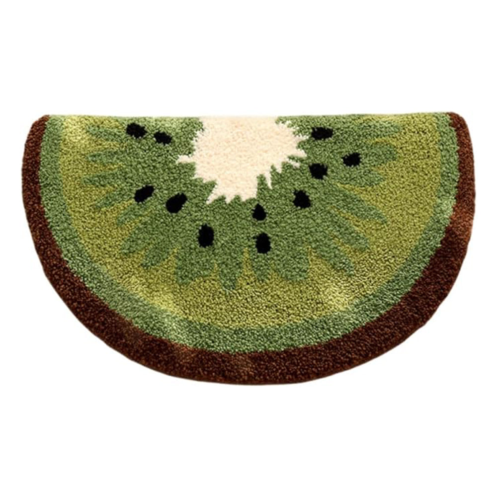 Kiwi Fruit Bath Mat - Absorbent Microfiber Bathroom Rug, 17.7" x 31.5"