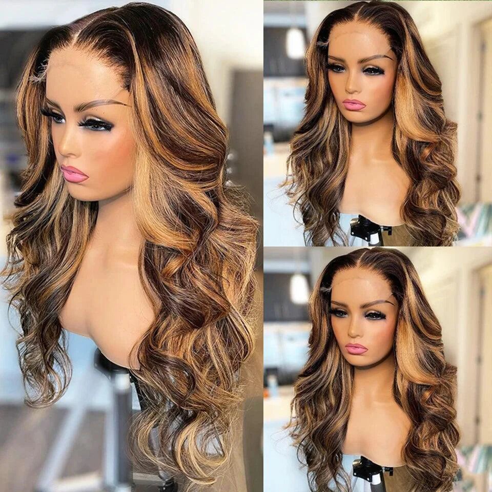 Body Wave 13x4 Lace Front Human Hair Wig - Highlight P4/27