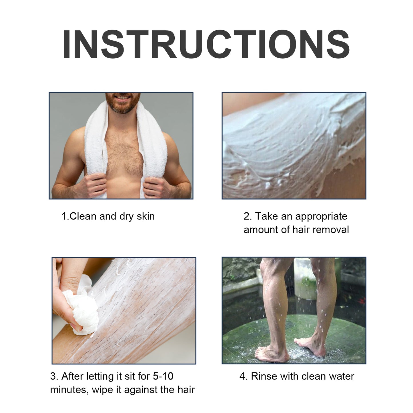 Gentle Hair Removal Cream for Men - 60ml Fast-Acting Body Grooming Formula
