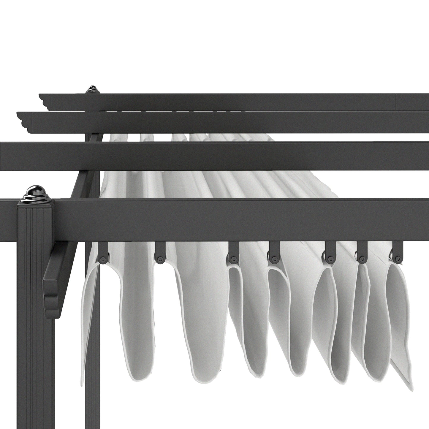 Aluminum Retractable Pergola Canopy - 13x13, White
