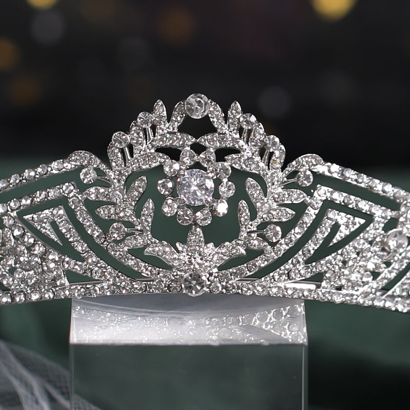 Silver Rhinestone Wedding Crown Headband