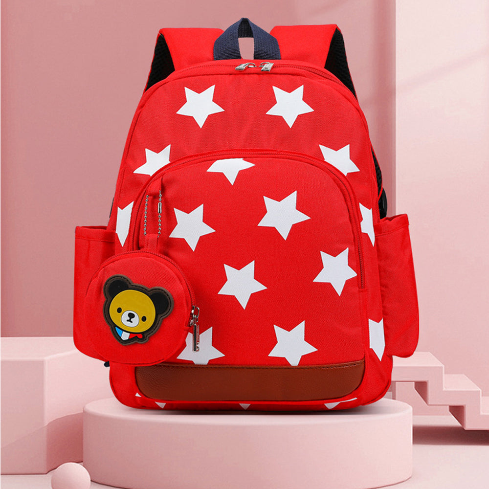 Lightweight Soccer Fan Backpack with Bear Coin Purse - Multi-Color