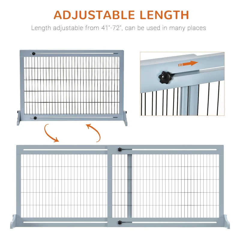 Extra Wide Freestanding Dog Gate - Adjustable Pet Barrier for Doorways