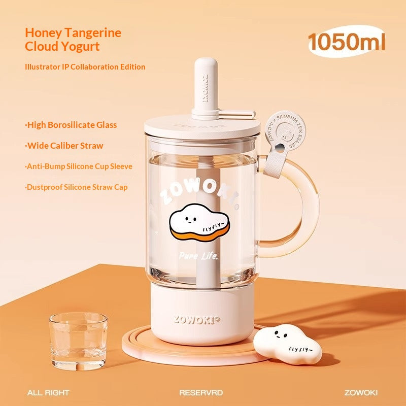 Large-Capacity Heat-Resistant Glass Cup for Office & Home Use