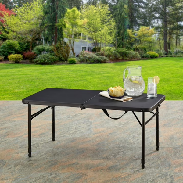 40-Inch Adjustable Height Folding Table - Rich Black