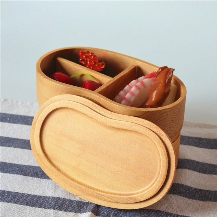 Japanese-Style Wooden Bento Lunch Box - Portable Minimalist Design