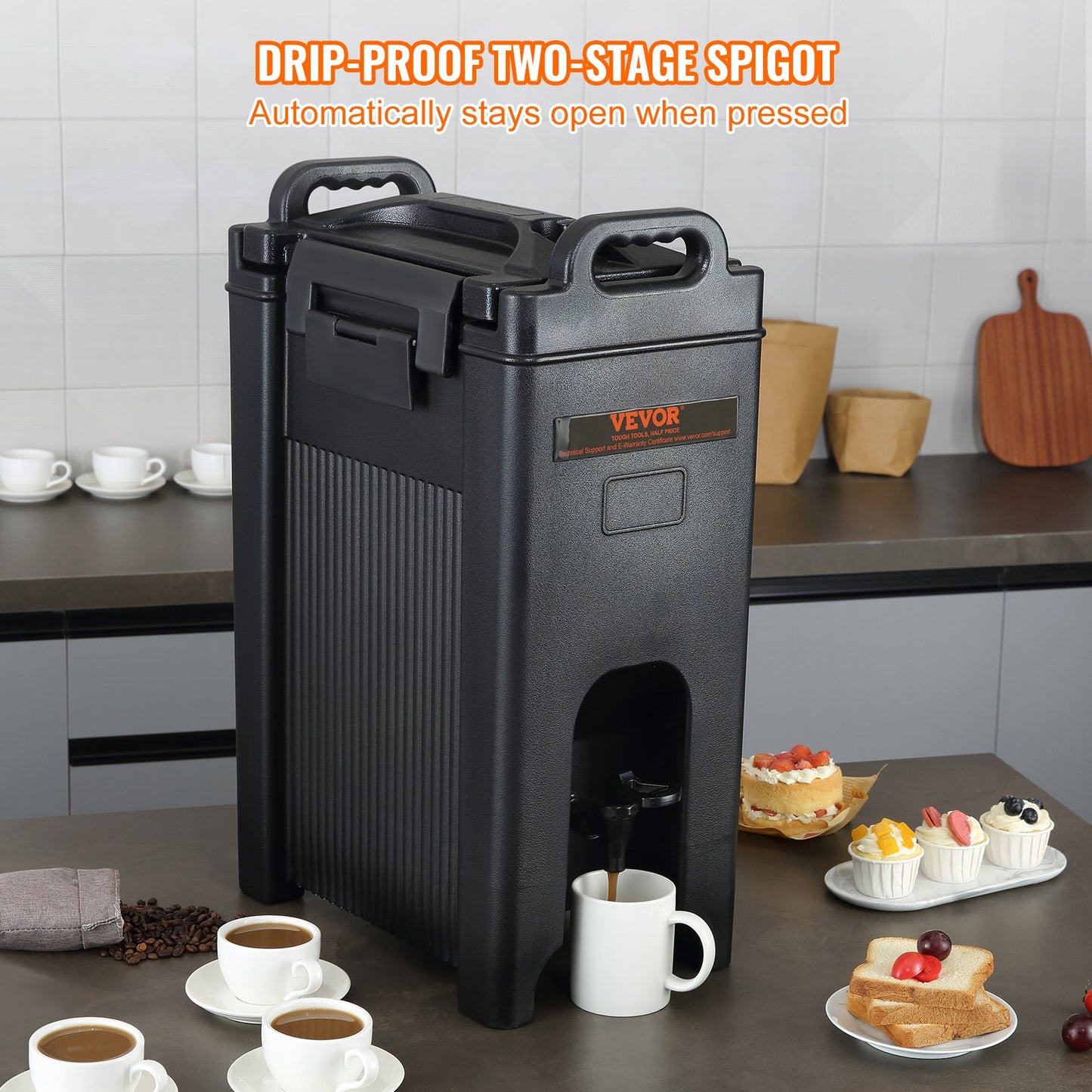 5 Gallon Insulated Beverage Dispenser - Hot & Cold Drink Server