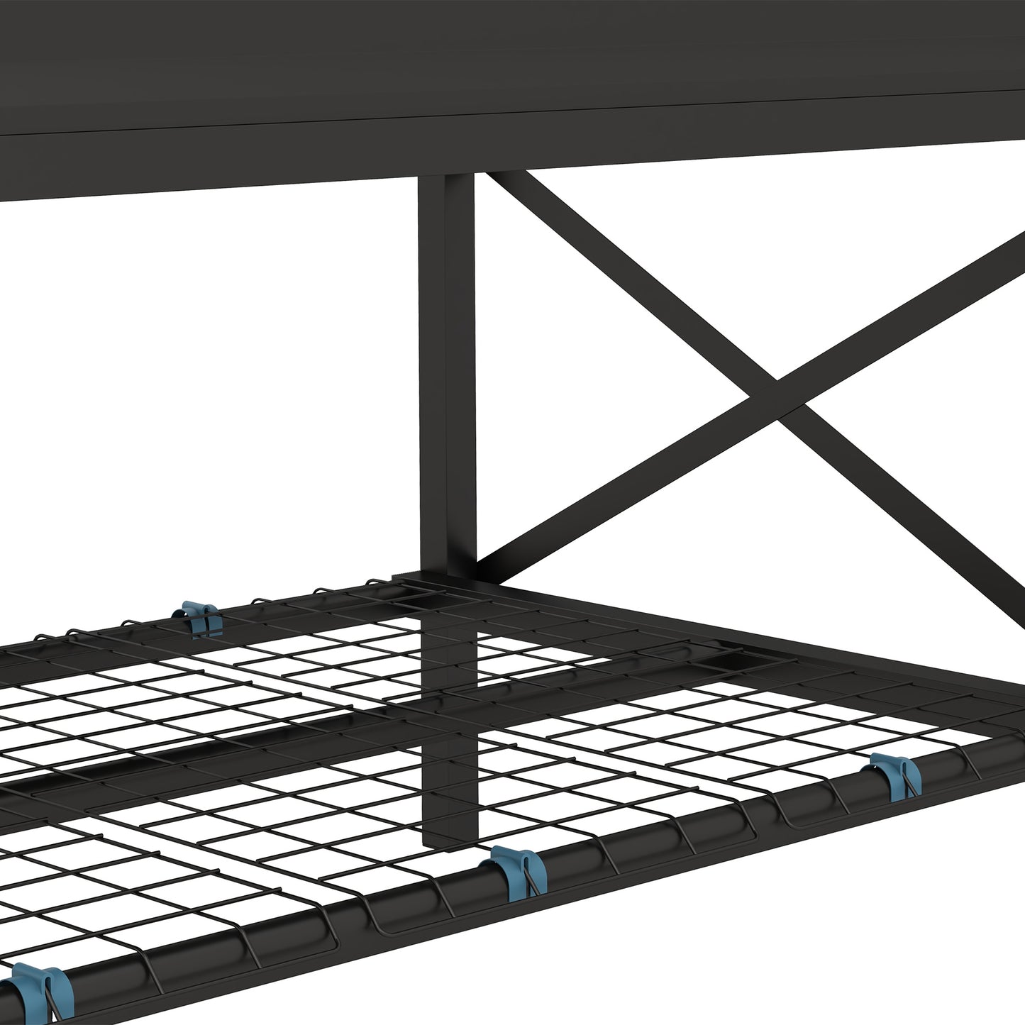 Galvanized Raised Garden Bed with Legs and Storage Shelf - Black, 1180x360x95mm
