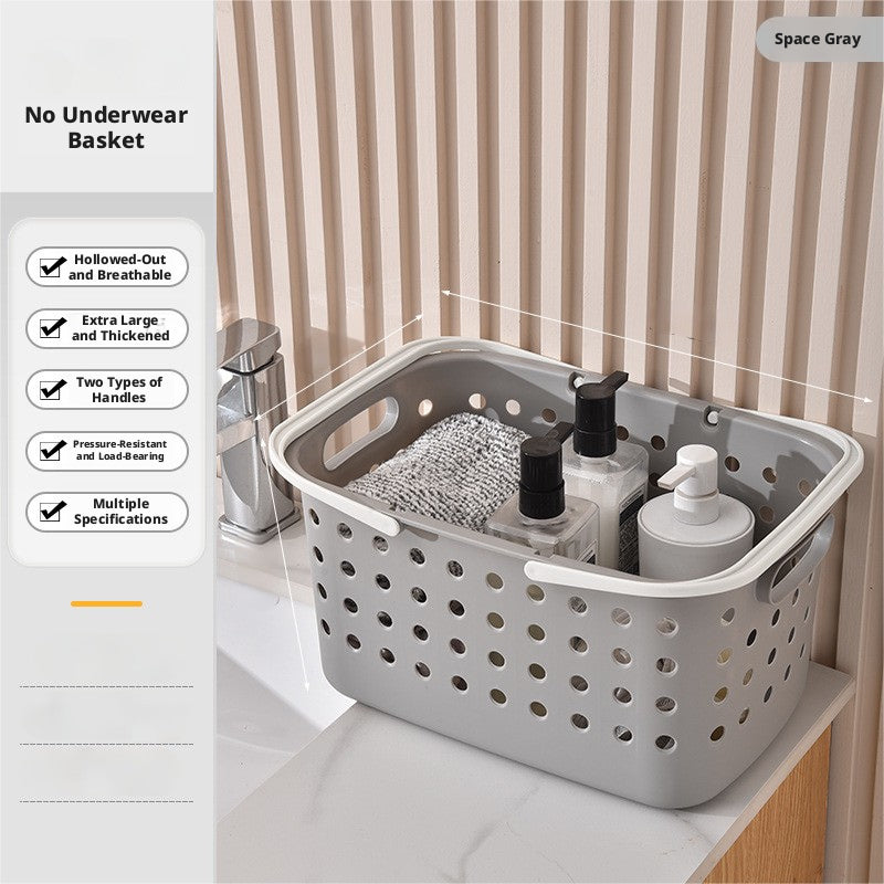 Medium Beige Clothes Basket - Durable Plastic Laundry Hamper, 1 Piece