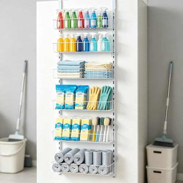 6-Tier Over The Door Pantry Organizer - Adjustable Storage Rack