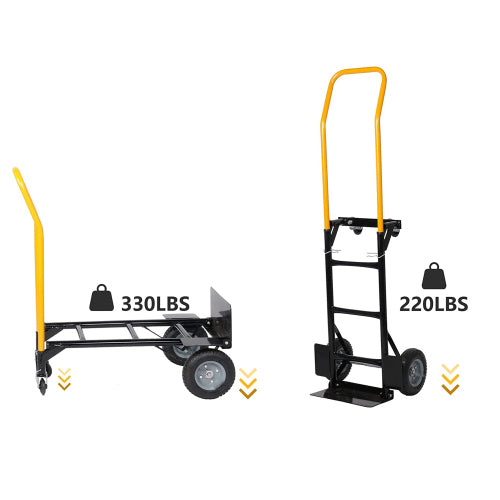 Heavy Duty Dual Purpose Hand Truck & Platform Cart - Black