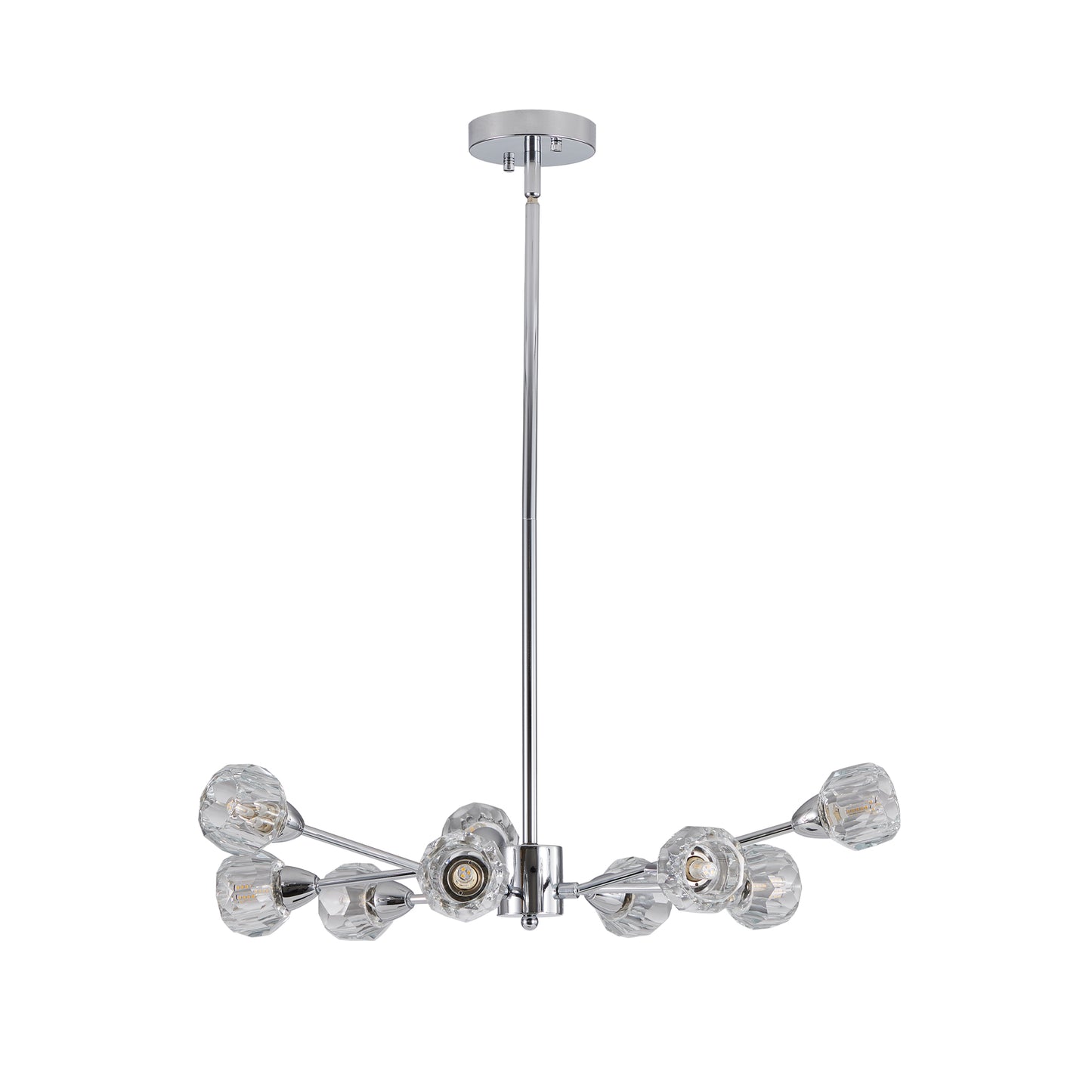 Modern Crystal Chandelier - 9-Light Chrome Fixture for Living Room & Dining Room