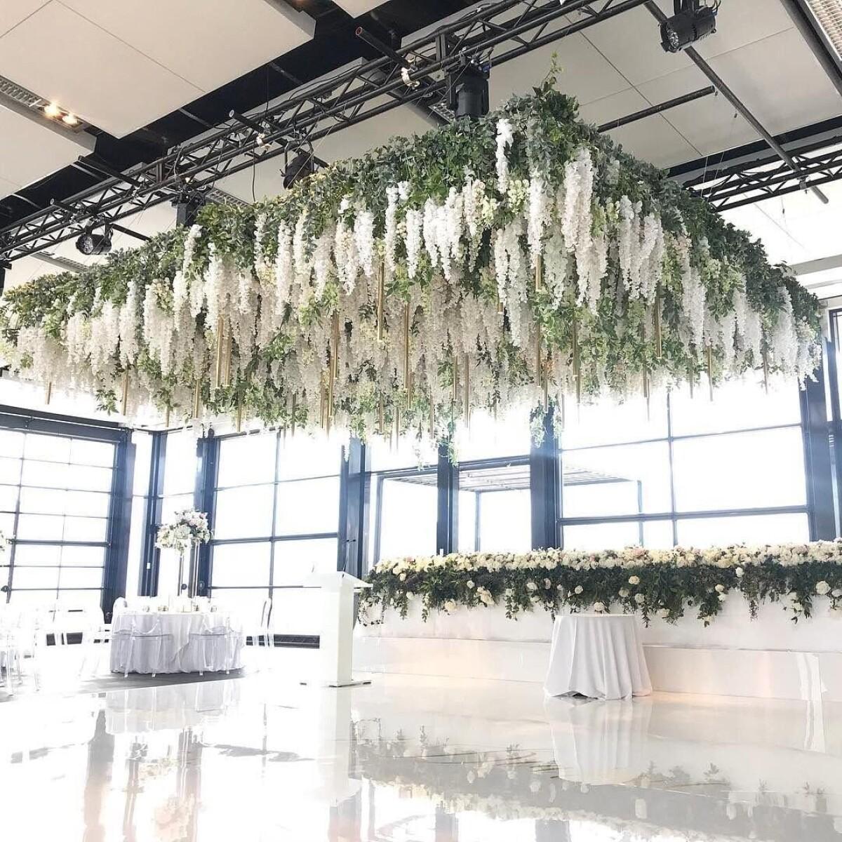 8 Pack Artificial Lilac Flower Vines - White & Champagne