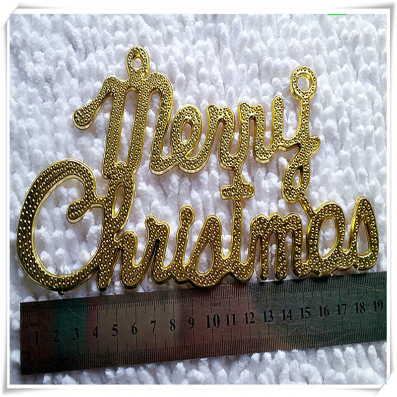 Christmas Letter Pendant Decor 40cm Gold Holiday Gift for Festive Home Decor