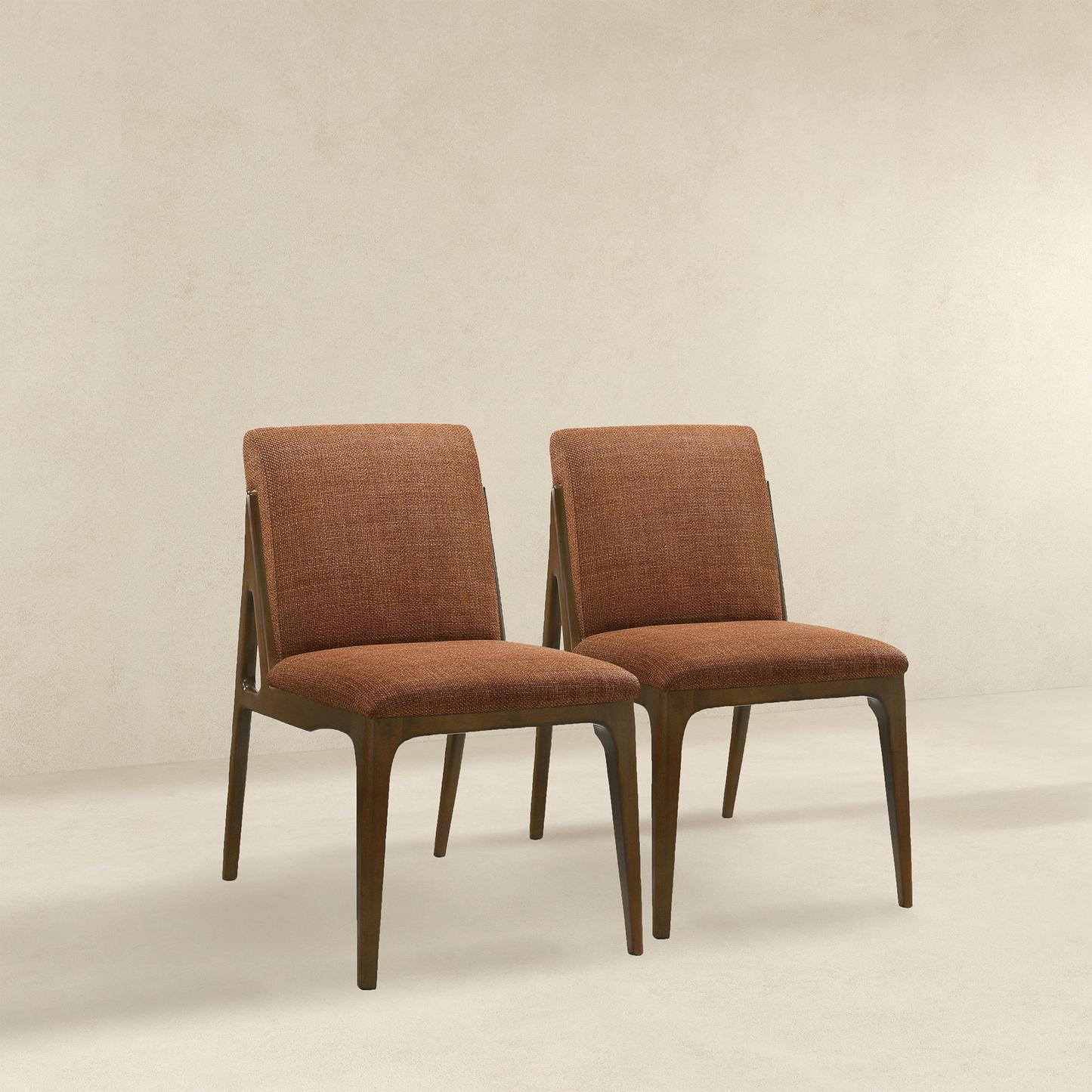 Grivelle Orange Fabric Dining Chair Set Of 2 For Vanity, Living Room