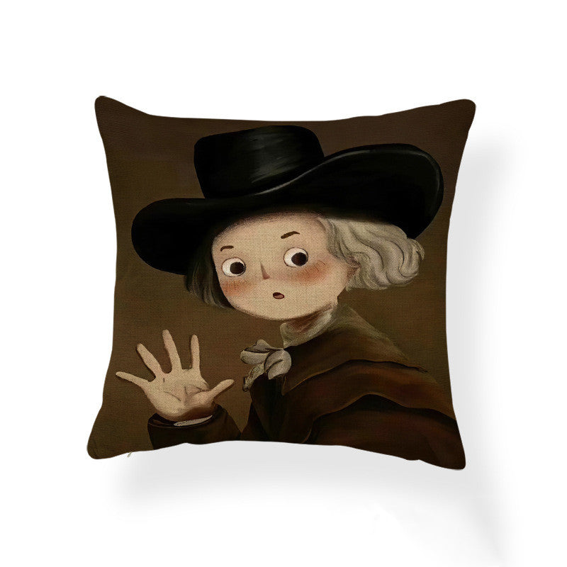 Cartoon Girl Printed Pillowcase Cushion Cover Home Decor 45x45cm