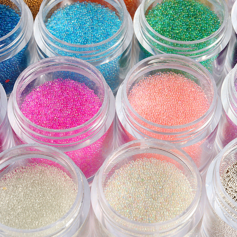 Micro Glass Bead Nail Art Decorations Non-Porous Bubble Ornaments