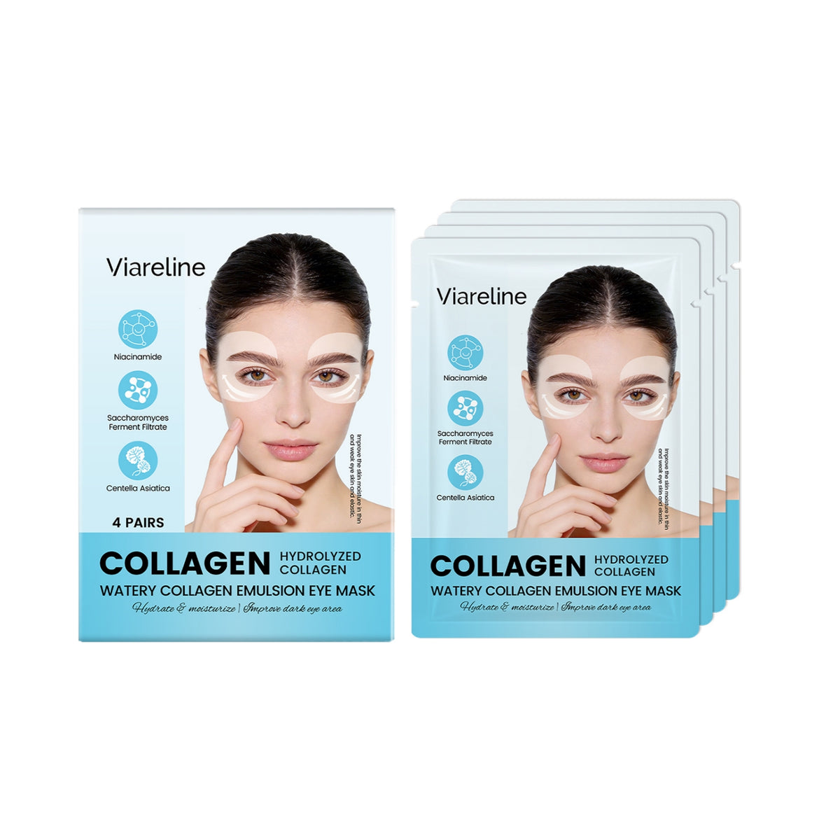Watery Collagen Eye Mask Pair for Hydrating Skin and Brightening Eyes