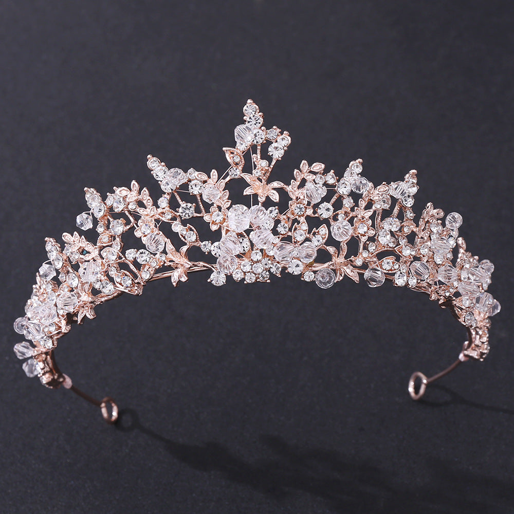 Handmade Crystal Crown Hair Accessory for Bridal Wedding