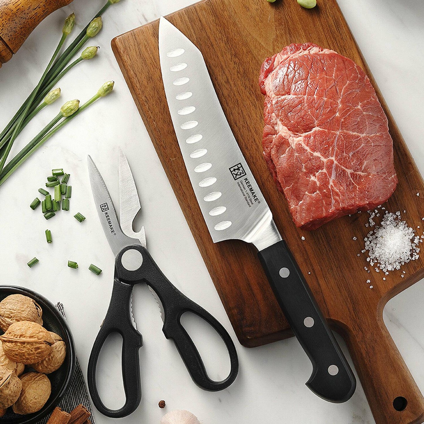 2-Piece Chef's Knife And Kitchen Shears Set Stainless Steel Slicing