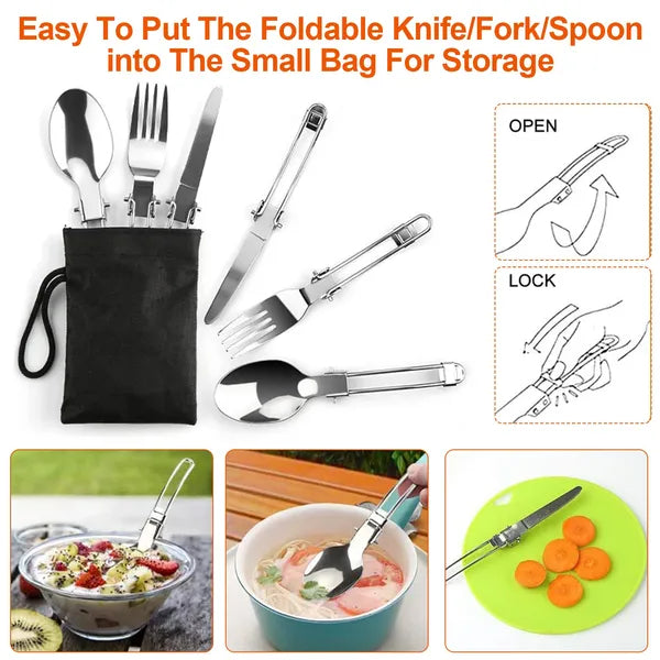 16-Piece Camping Cookware Set with Pot, Pan, and Utensils