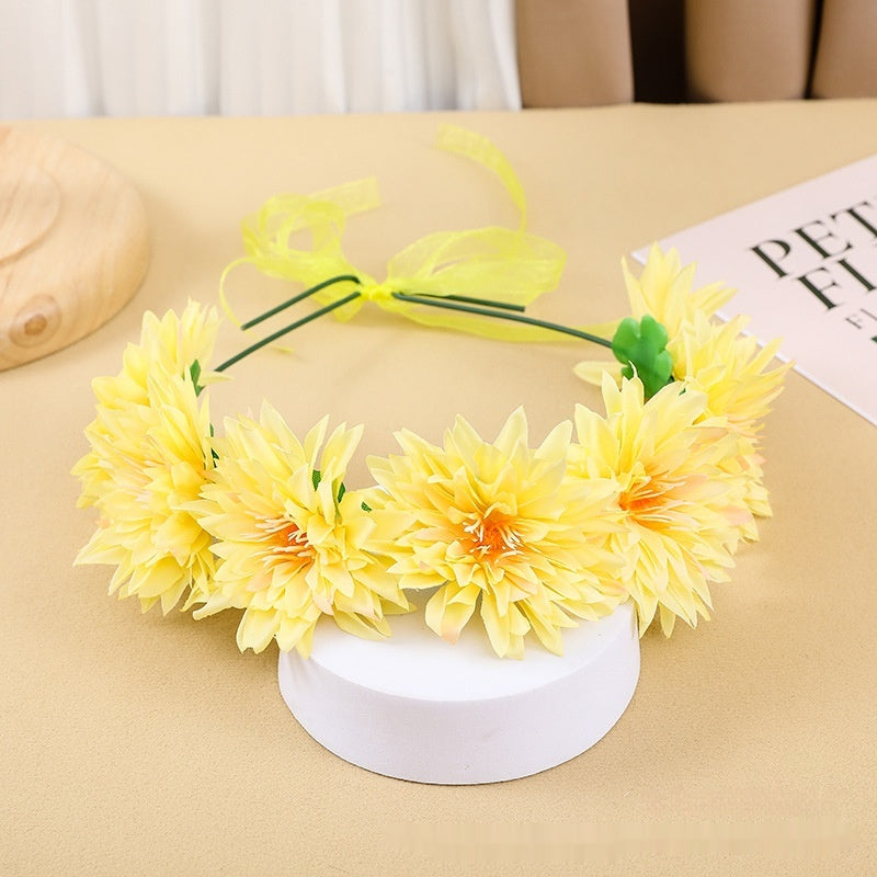 Children's Fairy Flower Garland Headband - Adjustable Hair Accessories for Kids & Adults
