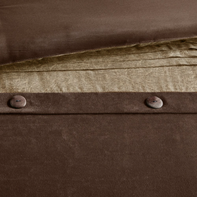 7 Piece Faux Suede Comforter Set - Cozy Lodge Style Bedding