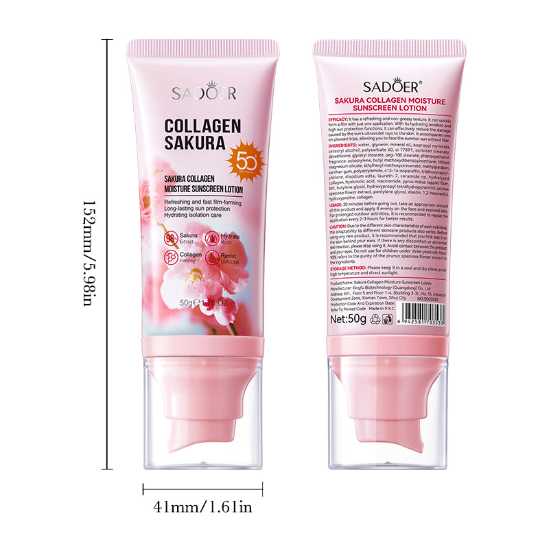 Cherry Blossom Collagen Moisturizing Sunscreen Lotion - 50g Body Care