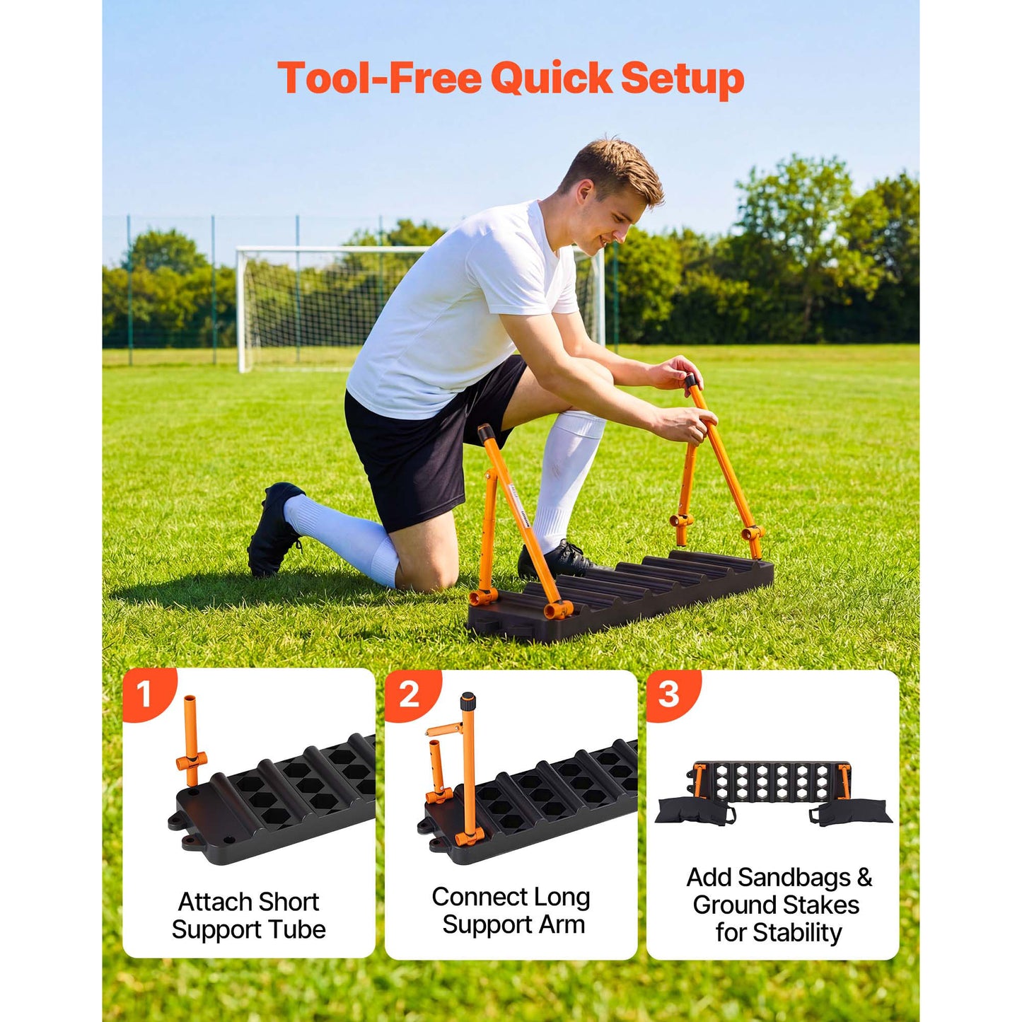 Portable Soccer Rebounder Board for Passing and Reaction Training - Adjustable Angles