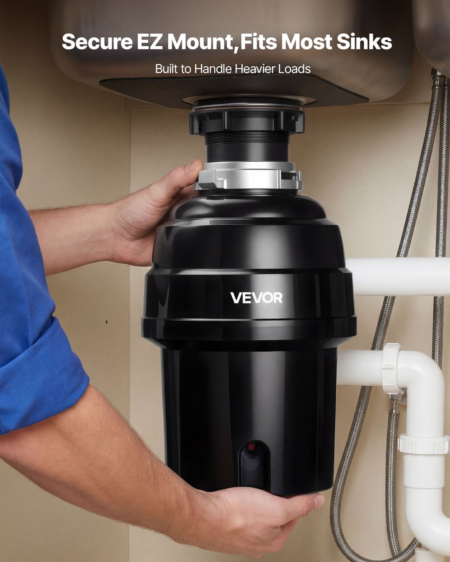 Food Waste Garbage Disposal 1HP 3500RPM Continuous Feed Kitchen Sink Disposer