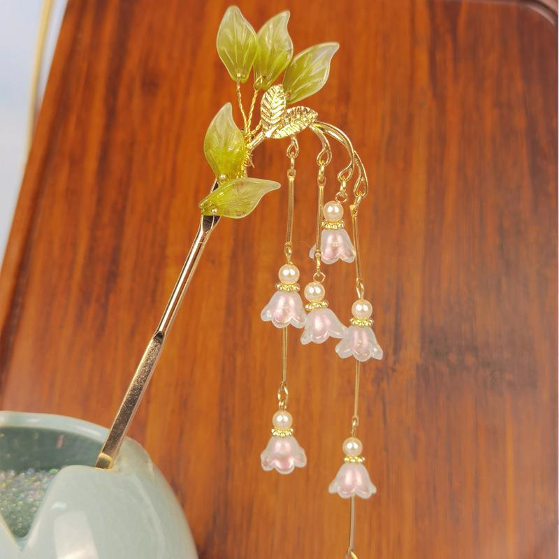 Lily of the Valley Tassel Hairpin - Retro Alloy