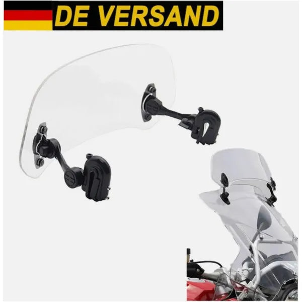 Universal Motorcycle Windshield Extension - Adjustable Clip-On Clear Shield