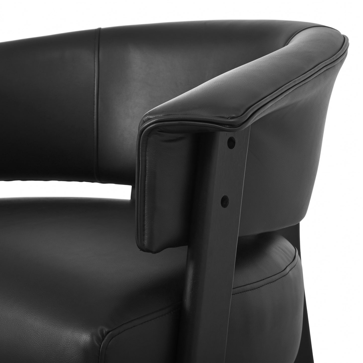 Faux Leather Wingback Accent Chairs Set of 2 - Black