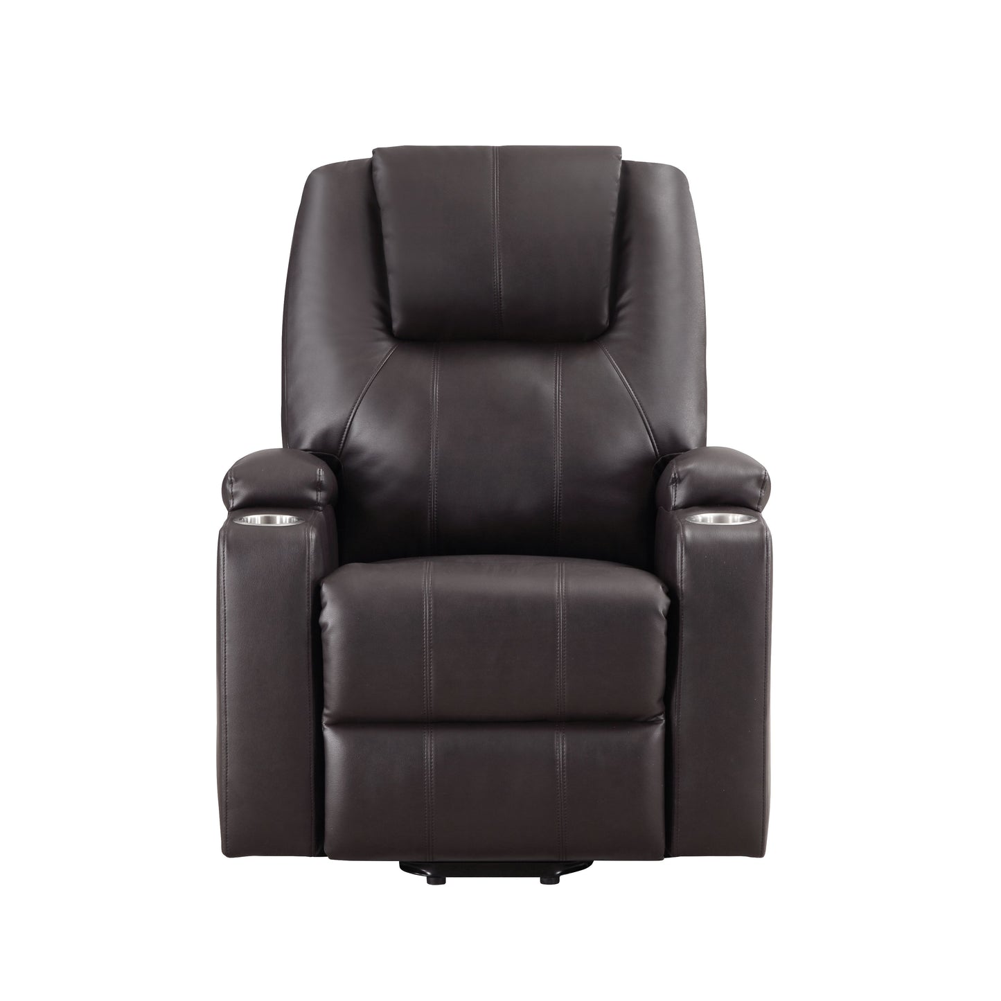 Brown Leather Recliner with Power Lift & Massage Function