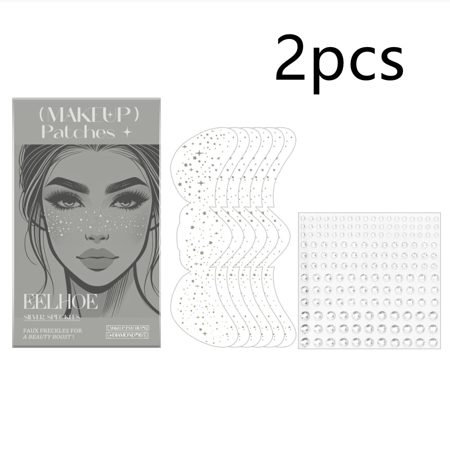 Freckles Tattoo Stickers Set with Glitter Dots - 6 or 165 Pieces